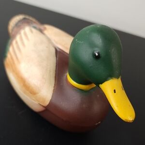 Avon Hand-Painted Ceramic Mallard Organizer - Green, Yellow, Brown, Cream